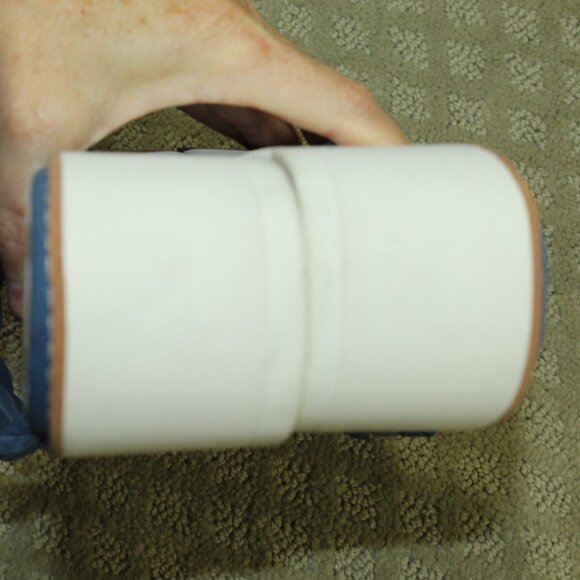 Eileen Fisher Women's 8 Blue Woven Nubuck Two Strap Platform Wedge Sandals - Picture 5 of 6